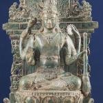 Indonesian Bronze Lord Vishnu on Throne with Garuda | 12" x 7" x 5" (30.5 x 17.8 x 12.7 cm) | 3.81 kg Sacred Art | Divine Balance Murti